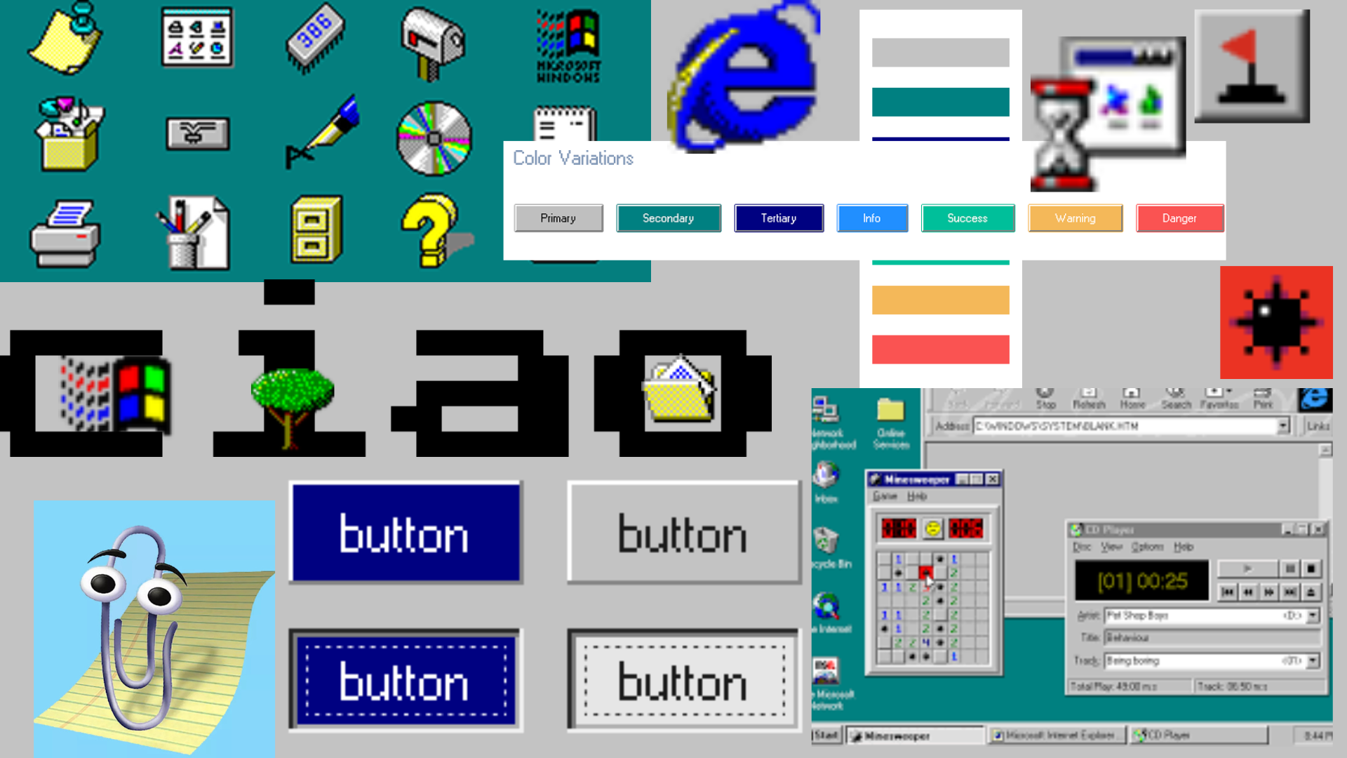 Windows 95 Design Mood Board