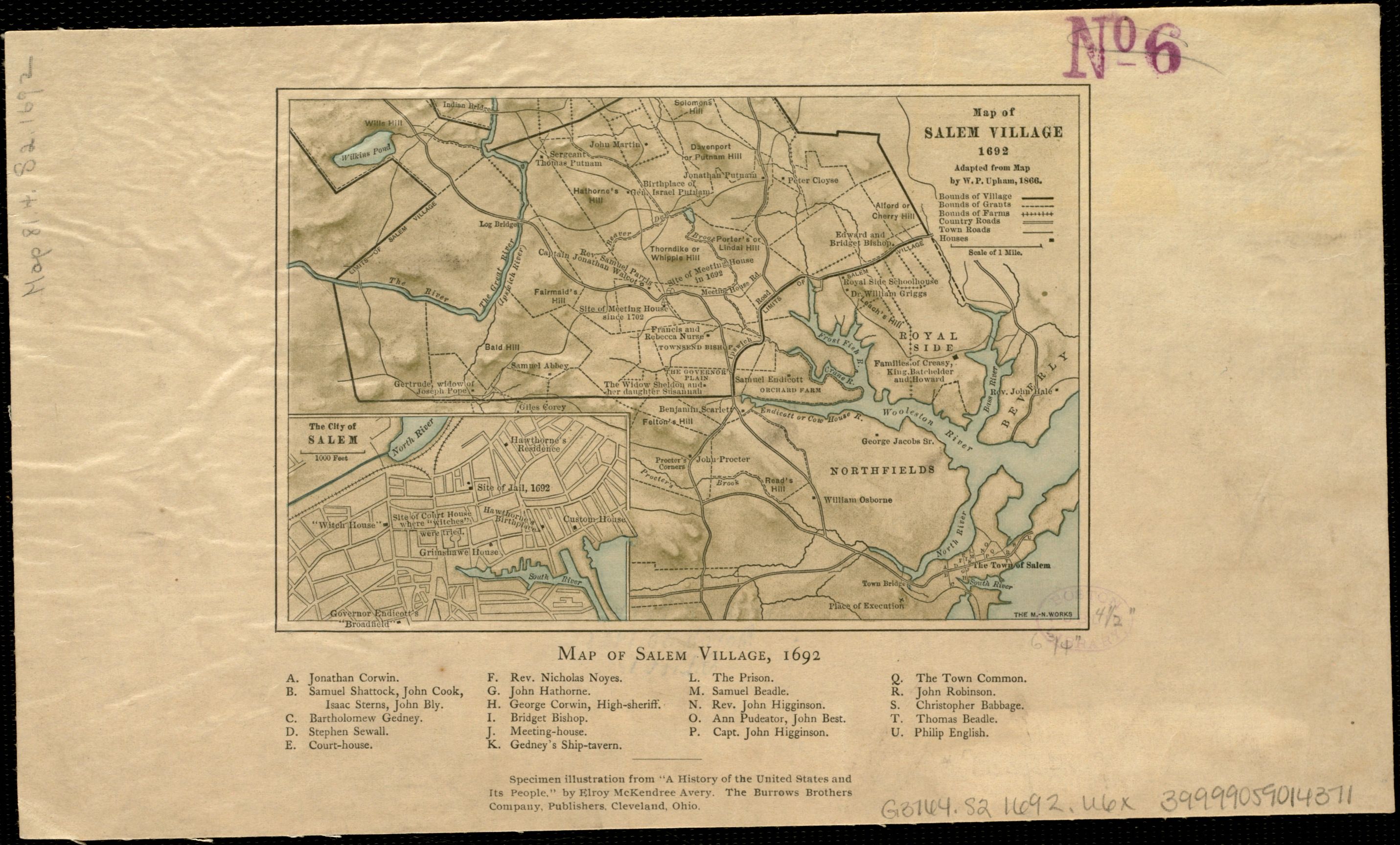 Map of Salem village